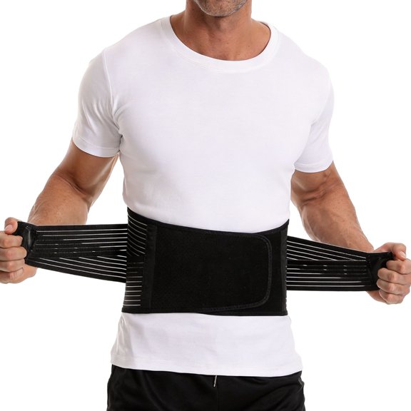 Misright Back Brace with Steel Stabilizers Waist Support Belt for Strength Training