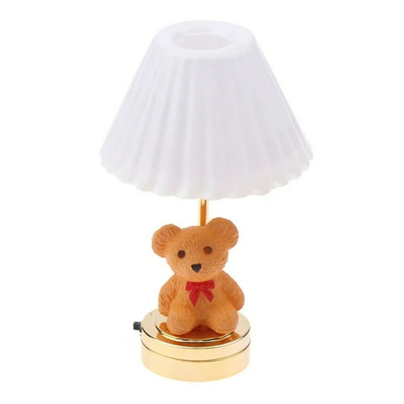 Misright Bedroom Furnishings Bear Table Lamp Model Decorations Pretend Playset
