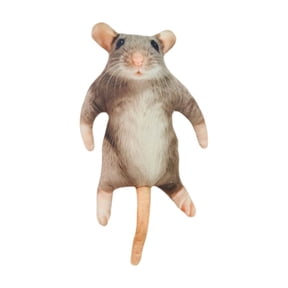 Misright Cartoon Plush Mouse Doll Built in Skeleton Mouse Animal Figures Pranks Toy