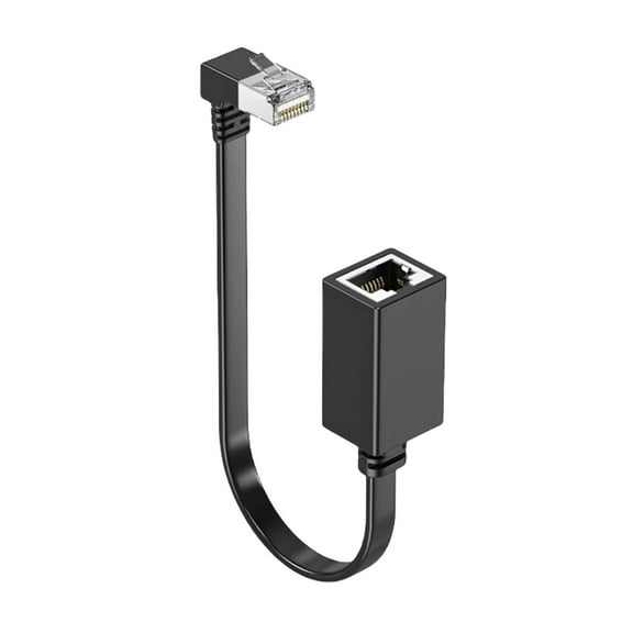 Misright Cat7 Ethernet Extension Cable Right Angled RJ45 Networking LAN Cord Adapter