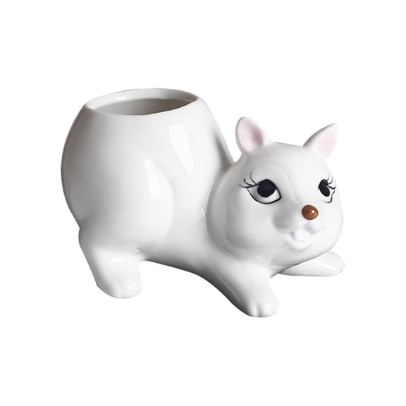 Misright Ceramic Fleshy Plant Pot Planter Squirrel Shape Window Box Cactuses Plant