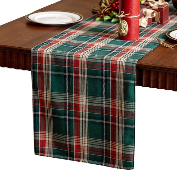 Misright Christmas Table Runner Flocking Fabric Sturdy Materials