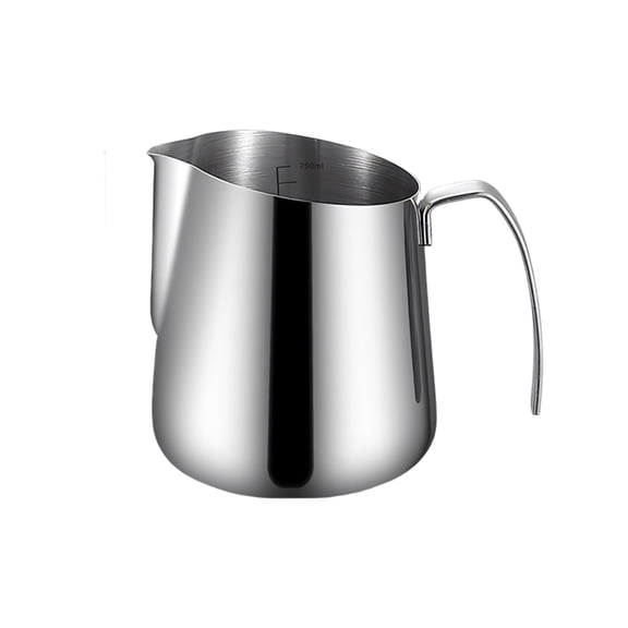 Misright Coffee Making Pitcher in Metal with Side Handle and Pour Lip