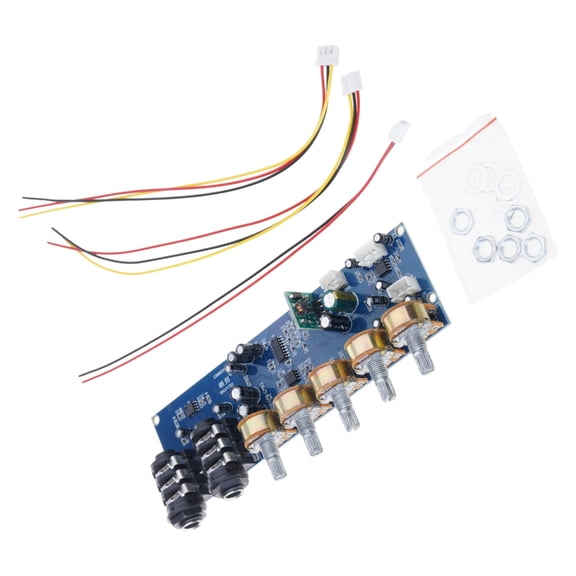 Misright Portable Digital Reverbs Board with PT2399 Chip Double Microphone Preamplifier for Karaoke and Live