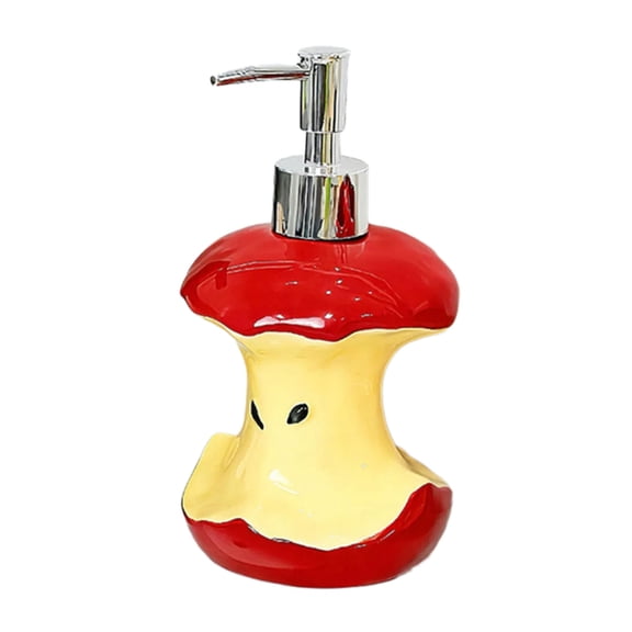Misright Creative Ceramic Soap Dispenser with Fruit Core Decorative Press Pump Bottle