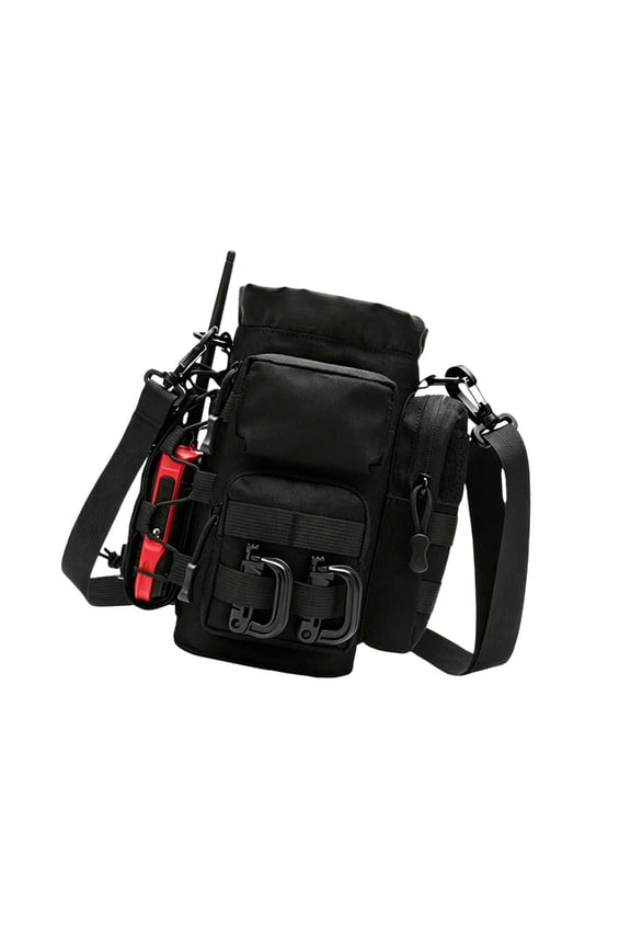 Crossbody Flask Bag with Webbing Panel for Outdoor Daytime Use