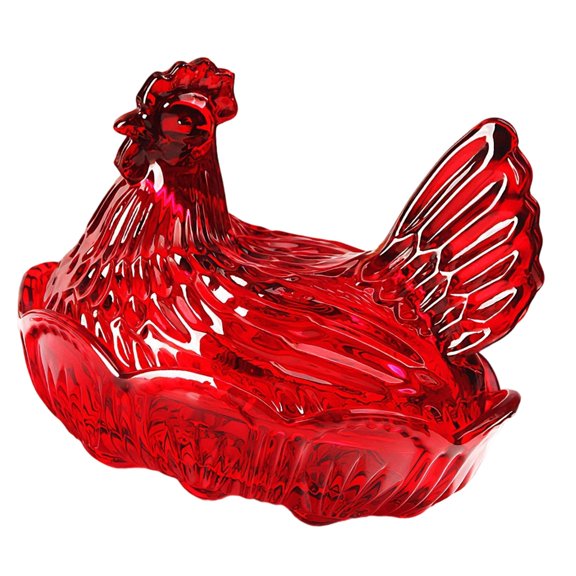 Misright Crystal Glasses Candys Box Hen on Nest Candy Jars with Lid Candy Dish Covered Table Decorations Dessert Plate