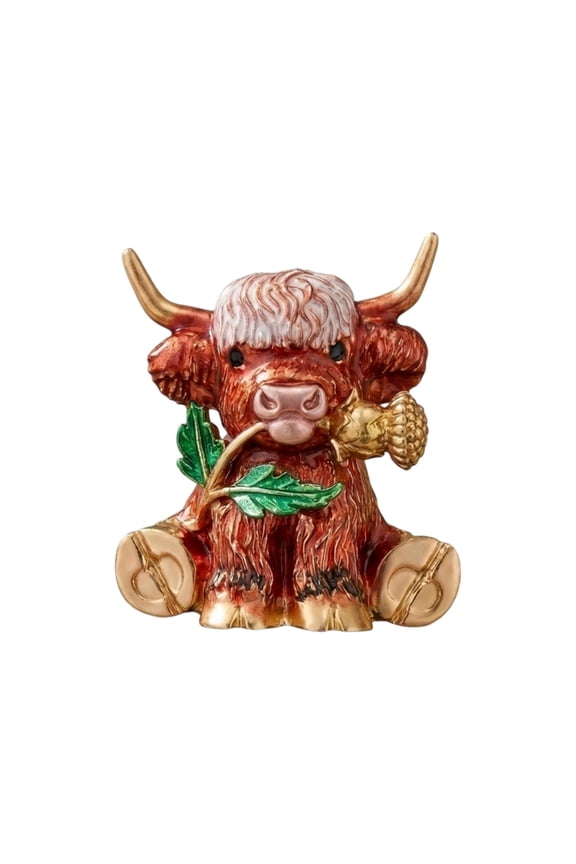 Cute Highland Cow Brooch Alloy Animal Pin For Women Men Fashion Accessory