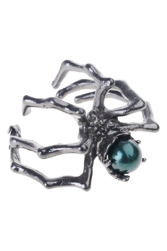 Dark Art Adjustable Punk Ring With Shifting Moonstone For Unique Women