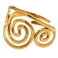 thumbnail image 1 of Misright Delicate Curved Band Gold Plated Stainless Steel Ring For Special Occasions, 1 of 9