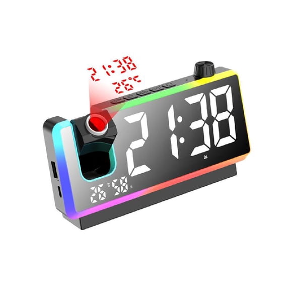 Misright Digital Display Alarm Clock Moodlamp Temperature Dampness Display USB Charging Port