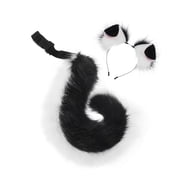 Misright Dog Costumes Dog Ears Headband Dog Tail Faux Furs Tail Animal Ears Headband