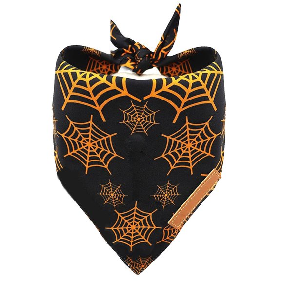 Misright Dog Scarf Halloween Theme Soft Fabric Easy To Clean Soft Fabric Pet Bandana
