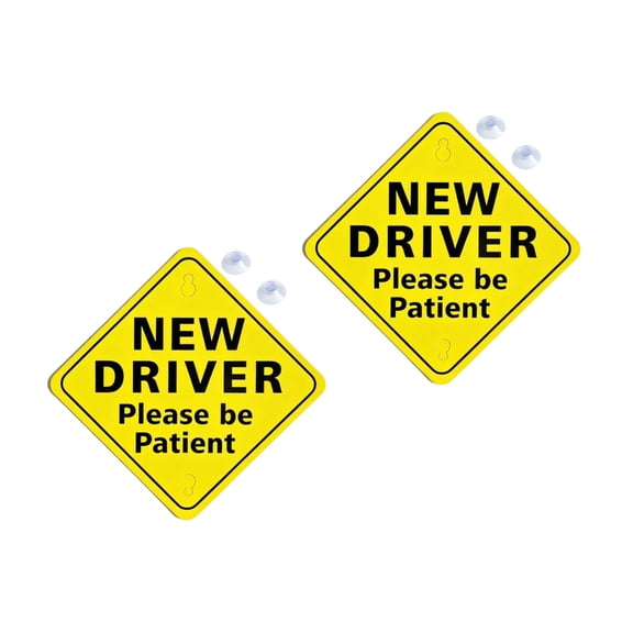 Misright Easy To Use Car Window Sticker New Driver Warning Sign Suction Cup Decals