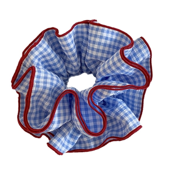 Misright Elegant Blue Plaids Scrunchie Elastic Hair Tie Comfortable Stretchy Hair Band
