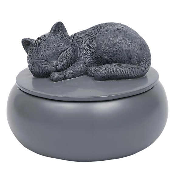 Misright Elegant Resin Cats Cremation Urn With Detailed Sculpture For Cherishing Pet