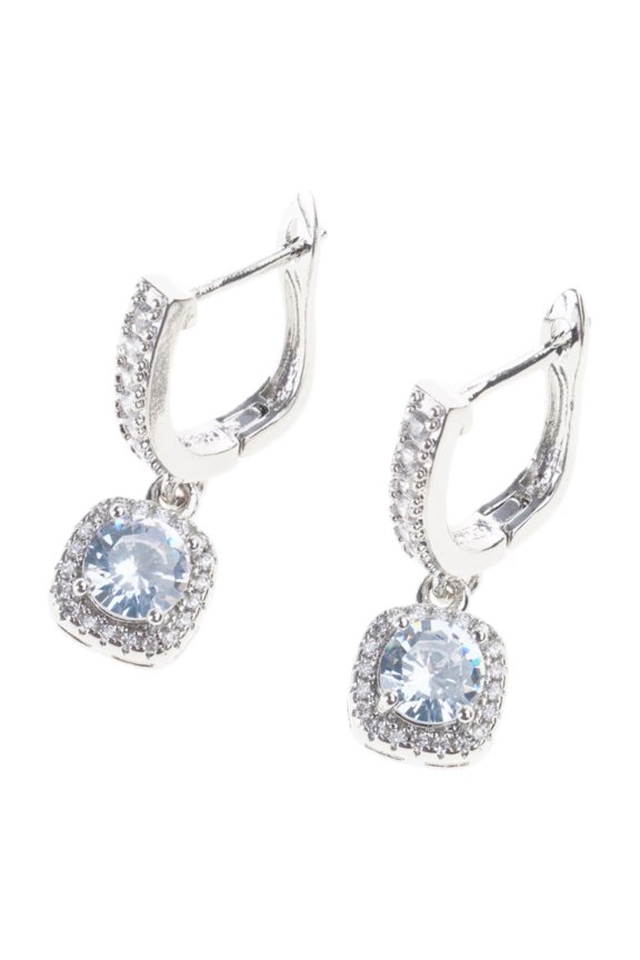 Elegant Square Zircon Earrings Suitable For Event And Gifting
