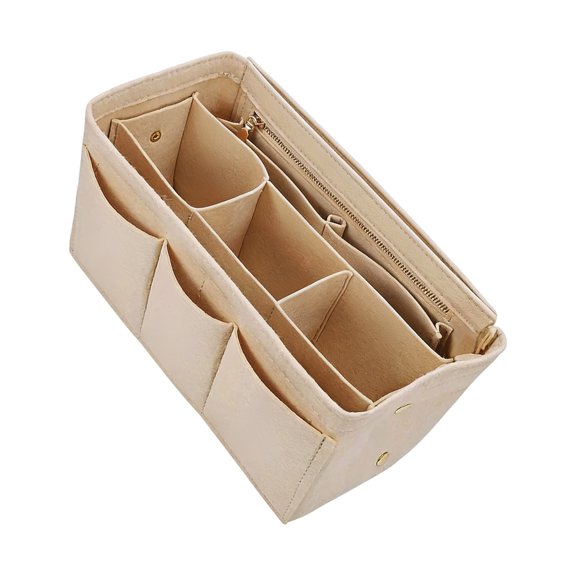 Misright Felt Cosmetic Case With Inner Pockets Ideal For Travel Elegant Makeup Bag