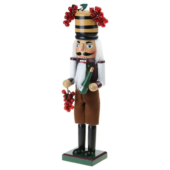Misright Festive Handmade Wood Nutcrackers 38cm Tall Man Grape Wine