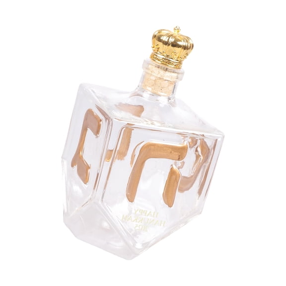 Misright Festives Celebration Glass Decanter For Whiskeys Hebrew Letter Decoration