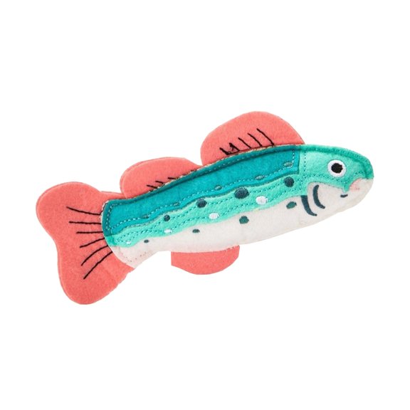 Misright Fish Shape Felt Cats Chew Toy with Catmint Animal Doll For Mental Stimulation