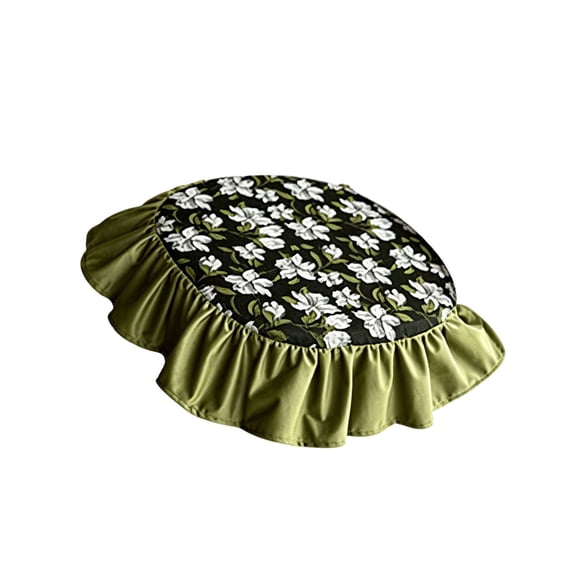 Misright Floral Print Chair Cushion with Ruffled Edge for Kitchen and Dining Seats