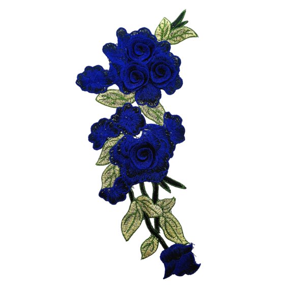 Misright Flower Embroidered Applique Water Soluble Iron on Patches For Shirt Dress