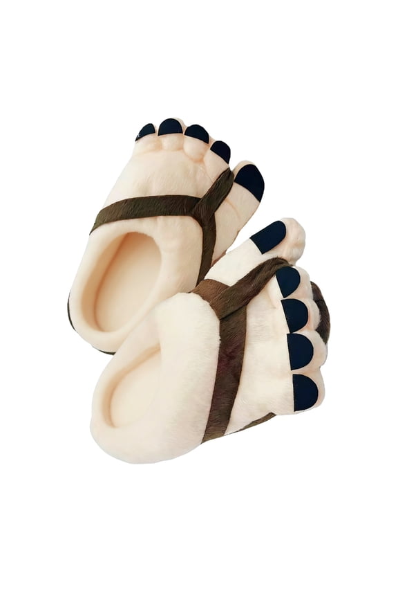 Friendly Adult Plush Big Toe Slippers Funny Slipper Fuzzy Warm Home House Shoes for Various Occasion