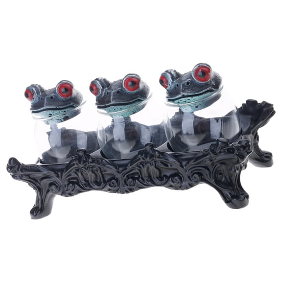Misright Funny Frogs Shape Jar Resin Materials Canister For Seasoning Storage And Kitchen Countertops Display