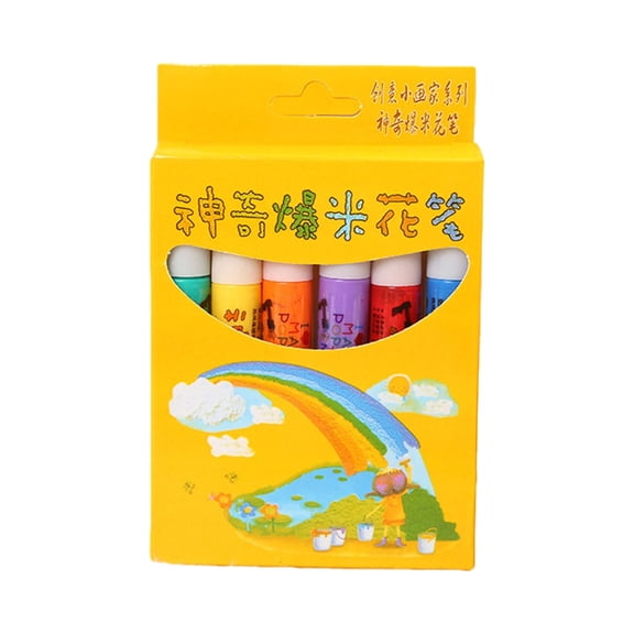 Misright Glow In Dark Foam Painting Pen 6 Vibrant Colors Childrens Art Popcorn Styles