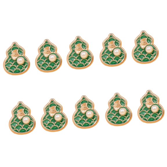Misright Gourd Shaped Alloy Buttons Metal Fasteners 10Pcs For Jackets Shirt Dress Sewing Craft