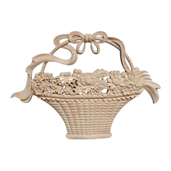 Misright Handcrafted Curlicue Floral Panel Rubberwood Door Insert Home Interior Accent