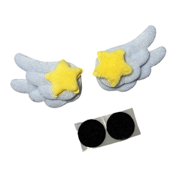 Misright Helmet Decors Set Star Wing 3D Design Polyester Decorative Stickers