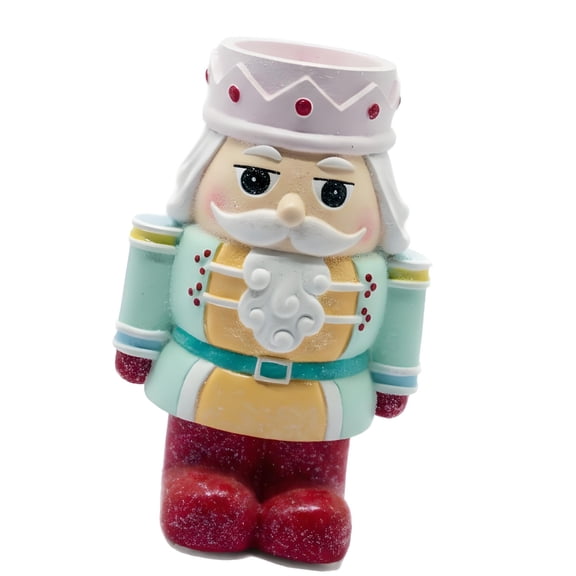 Misright Holiday Nutcrackers Tealight Candle Holders Resin Decors for Tabletop Use