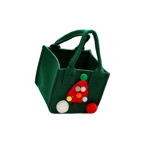 Misright Holiday Season Felt Gift Bag Reusable Christmas Eve Pouch For Apples Storage