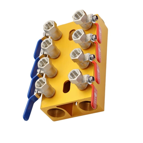 Misright Hydraulics Copper Water Manifold Equipment With Handle Valves 4/5/6/8 Port