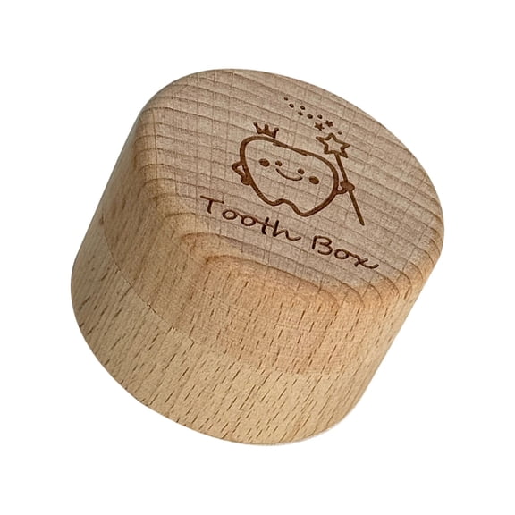 Misright Infants Baby Teeth Storage Box Wood And Acrylic Container Case for Children