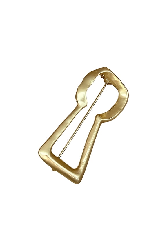 Keyhole Shape Brooch Pin Retro Design Unisex Fashion Accessory