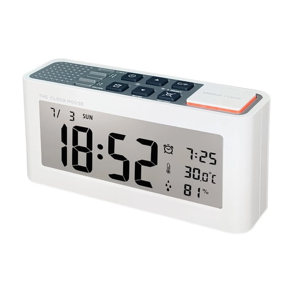 Misright LCD Digital Bedside Alarm Clock with Date Day Room Climate and Alarm View