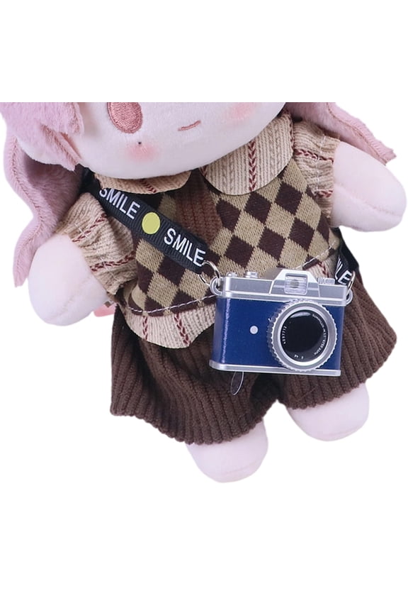 LED Light Sound Camera Keychain Smiling Face Design Sturdy Plastic Creative Gift