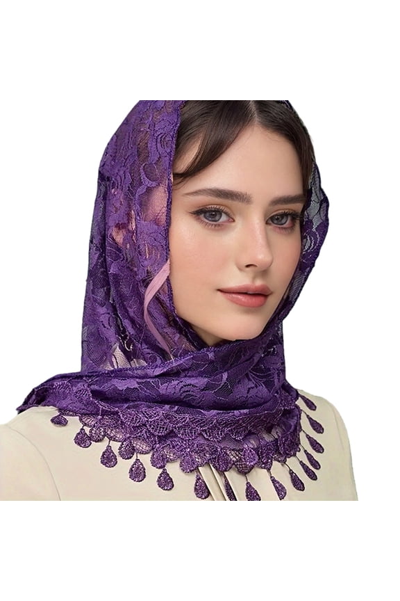 Lace Veils Flower Head Covering Catholic Chapel Bridal Headwrap Wedding Props