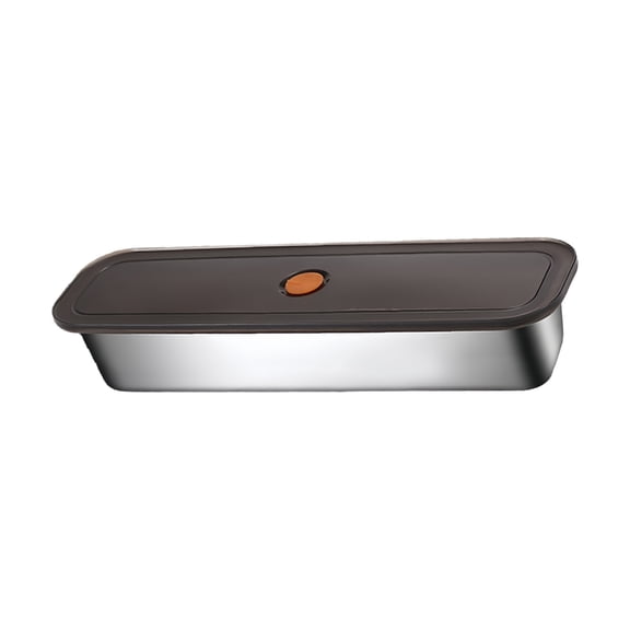 Misright Leakproof Rectangular Meal Preps Container Steel Bacons Tray with Air Tight Lid Easy For Meal Storage Organizers