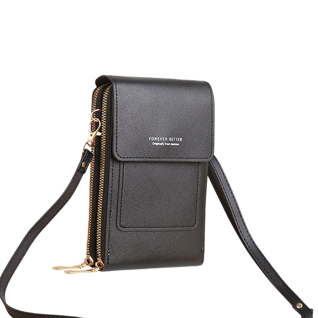 Leather Crossbody Phone Case With Viewing Panel For Easy Access