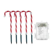 Misright Led Christmas Candy Cane Lights Set Solar Panel or Battery Powered Stake Light