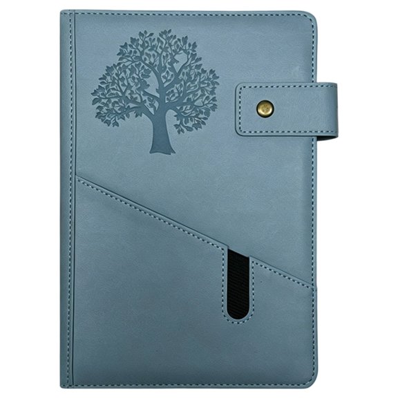 Misright Life Tree Embossing Notebook With Front Pocket Button Closure 100 Sheets