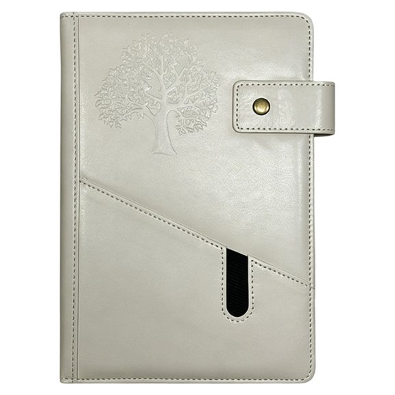 Misright Life Tree Embossing Notebook With Front Pocket Button Closure 100 Sheets