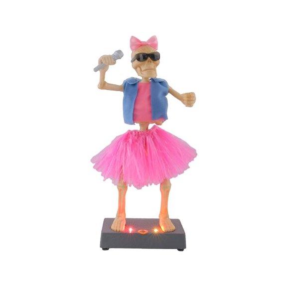 Misright Light Up Musical Skeleton Decoration For Tabletop Shelf Display