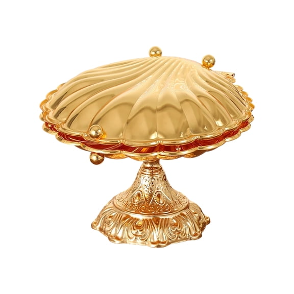 Misright Long Time Decorative Zinc Alloy High Leg Fruit Serving Bowl Shell Motifs