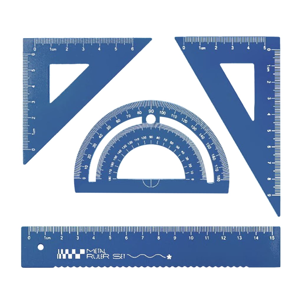 Misright Mathematical Drawing Ruler Metal Ruler Professional Geometry ...