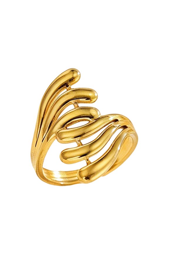 Modern Geometric Floral Ring Sturdy Metal Construction Unisex Design Rings